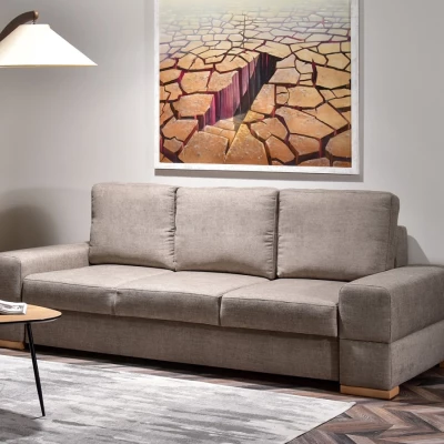 Sofa mit Stauraum AKILI - sand / Buche