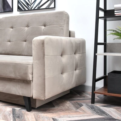 Schlafsofa IRSA – beige/schwarz