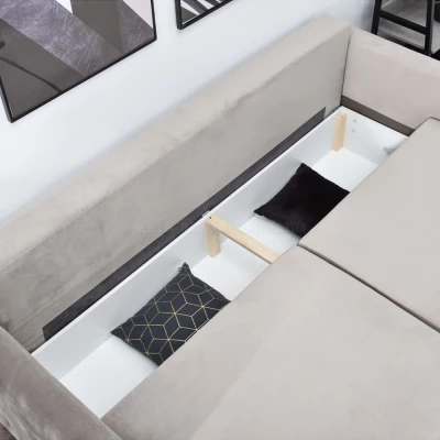 Schlafsofa IRSA – beige/schwarz