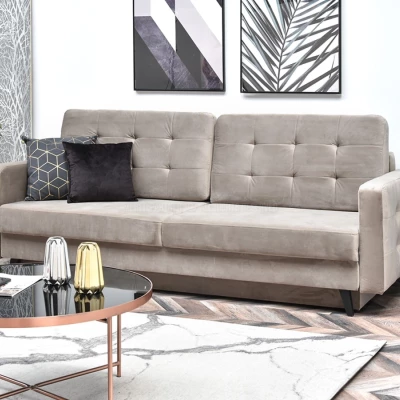 Schlafsofa IRSA – beige/schwarz