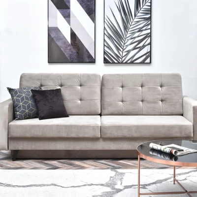 Schlafsofa IRSA – beige/schwarz
