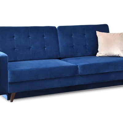 Schlafsofa IRSA – Dunkelblau/Walnuss