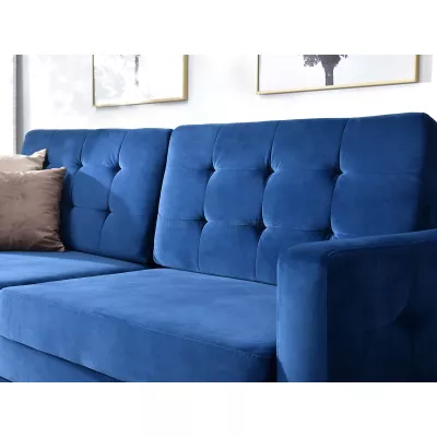 Schlafsofa IRSA – Dunkelblau/Walnuss