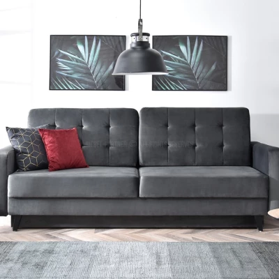 IRSA Schlafsofa – grau/schwarz