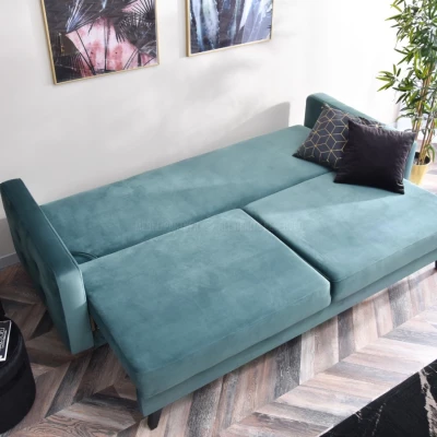 Schlafsofa IRSA – Türkis/Schwarz