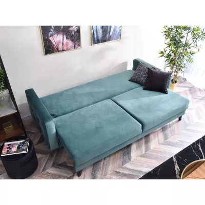 Schlafsofa IRSA – Türkis/Schwarz