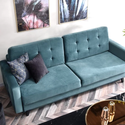 Schlafsofa IRSA – Türkis/Schwarz
