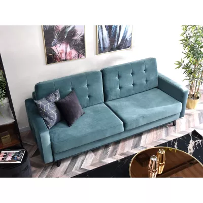 Schlafsofa IRSA – Türkis/Schwarz