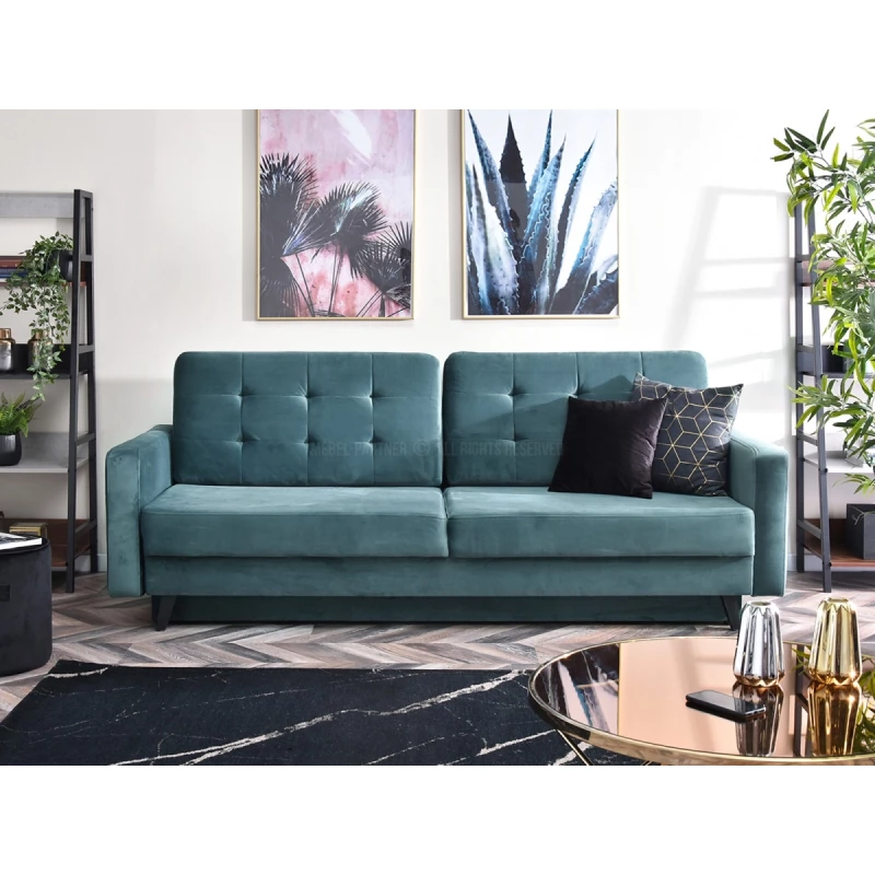 Schlafsofa IRSA – Türkis/Schwarz