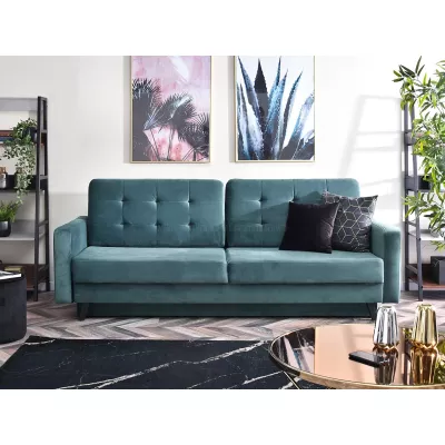 Schlafsofa IRSA – Türkis/Schwarz