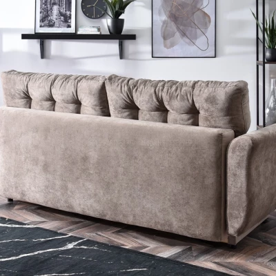 Sofa mit Stauraum PLAMEDI – Beige/Walnuss
