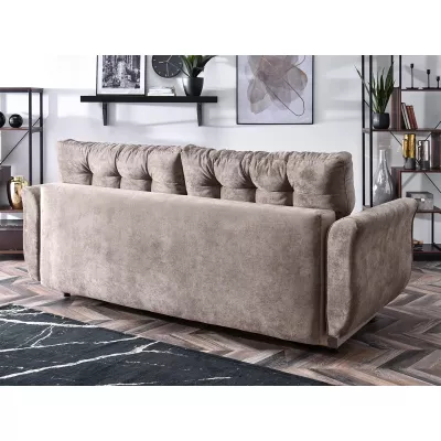 Sofa mit Stauraum PLAMEDI – Beige/Walnuss