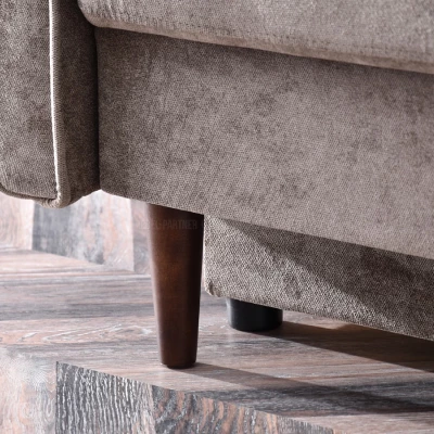 Sofa mit Stauraum PLAMEDI – Beige/Walnuss