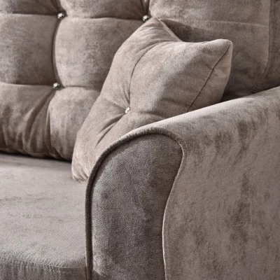 Sofa mit Stauraum PLAMEDI – Beige/Walnuss