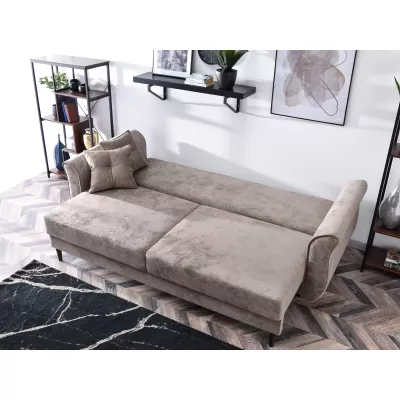 Sofa mit Stauraum PLAMEDI – Beige/Walnuss
