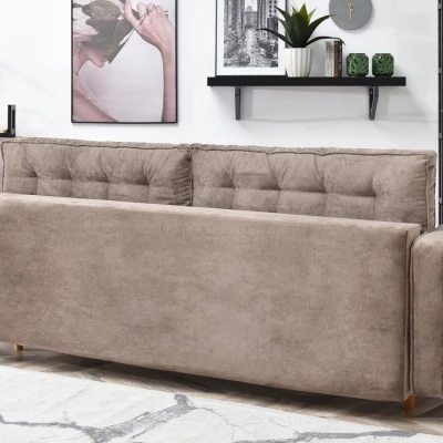 Schlafsofa LUZOLO – beige/eiche
