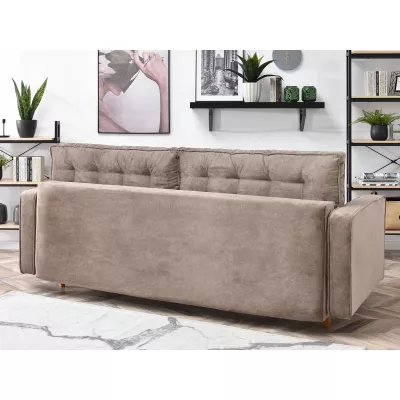 Schlafsofa LUZOLO – beige/eiche