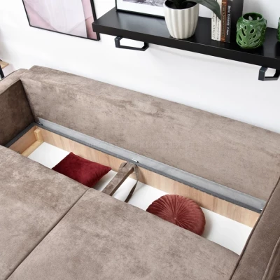 Schlafsofa LUZOLO – beige/eiche