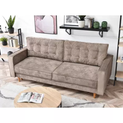 Schlafsofa LUZOLO – beige/eiche