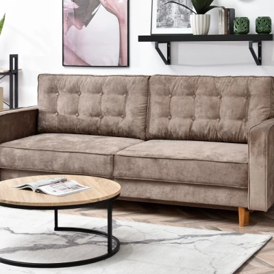 Schlafsofa LUZOLO – beige/eiche