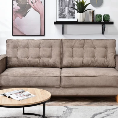 Schlafsofa LUZOLO – beige/eiche