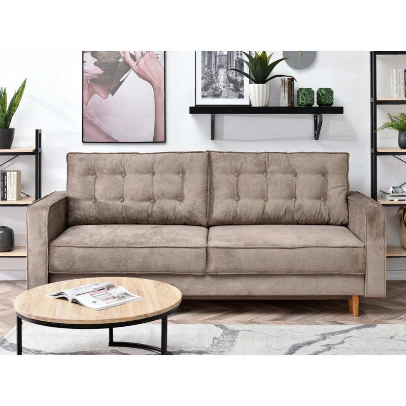Schlafsofa LUZOLO – beige/eiche
