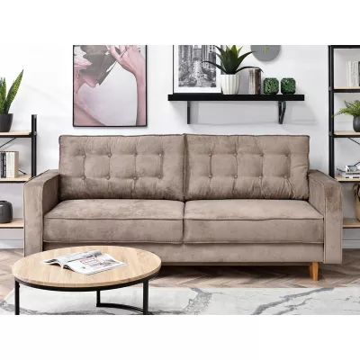 Schlafsofa LUZOLO – beige/eiche