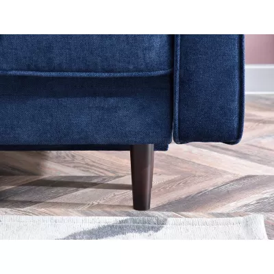 Schlafsofa LUZOLO – Dunkelblau/Walnuss