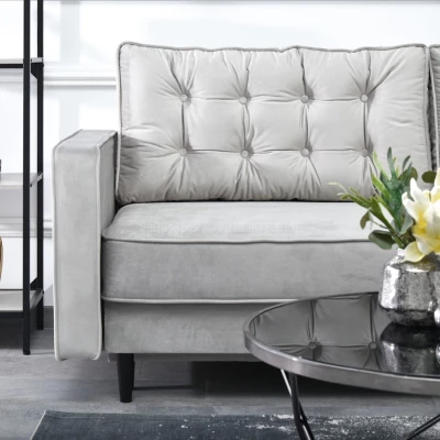Schlafsofa LUZOLO - grau / schwarz