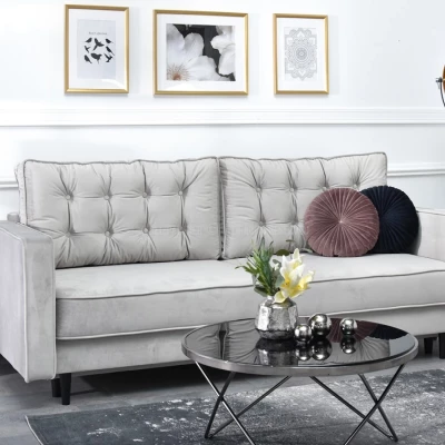 Schlafsofa LUZOLO - grau / schwarz