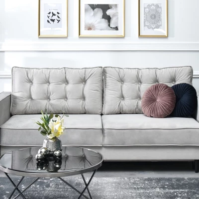 Schlafsofa LUZOLO - grau / schwarz