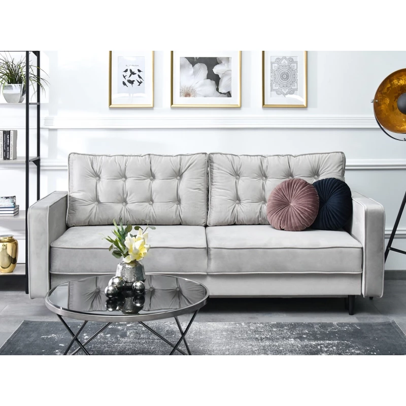 Schlafsofa LUZOLO - grau / schwarz