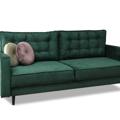 Schlafsofa LUZOLO – grün/walnuss