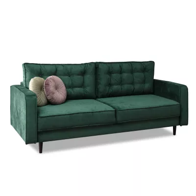 Schlafsofa LUZOLO – grün/walnuss