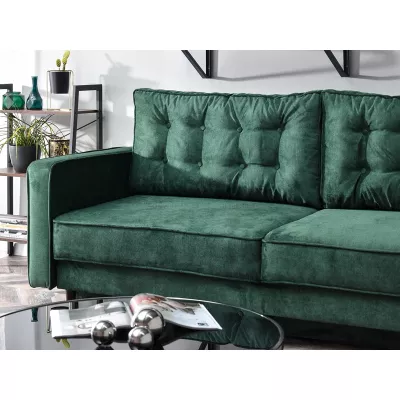 Schlafsofa LUZOLO – grün/walnuss
