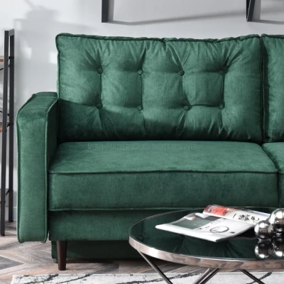 Schlafsofa LUZOLO – grün/walnuss