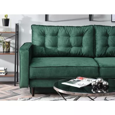 Schlafsofa LUZOLO – grün/walnuss