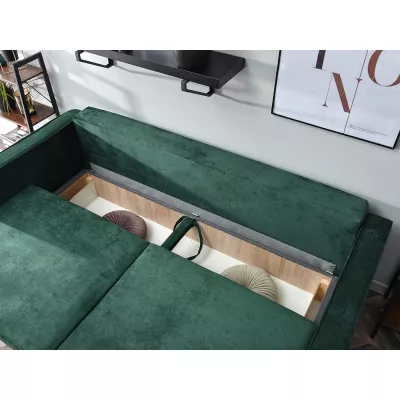 Schlafsofa LUZOLO – grün/walnuss