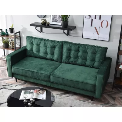 Schlafsofa LUZOLO – grün/walnuss