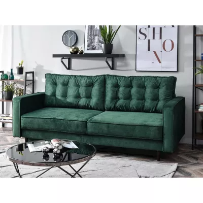Schlafsofa LUZOLO – grün/walnuss
