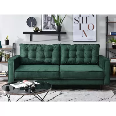 Schlafsofa LUZOLO – grün/walnuss
