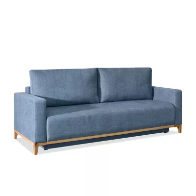 Schlafsofa mit Hocker DALENA – blau/eiche