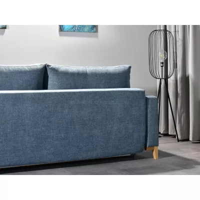 Schlafsofa mit Hocker DALENA – blau/eiche