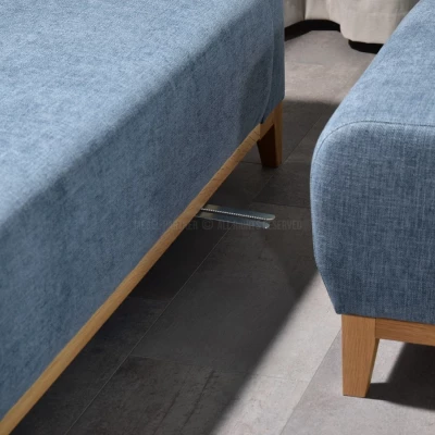 Schlafsofa mit Hocker DALENA – blau/eiche
