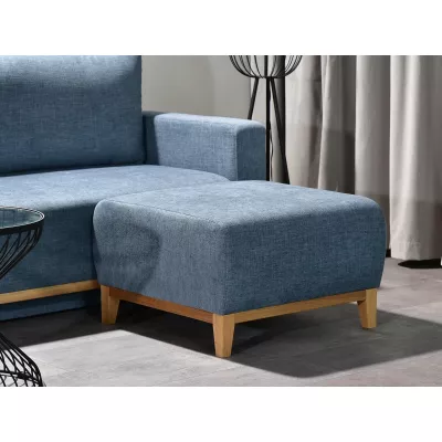 Schlafsofa mit Hocker DALENA – blau/eiche