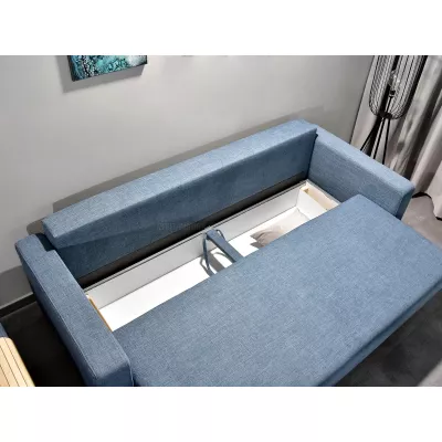 Schlafsofa mit Hocker DALENA – blau/eiche