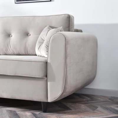 Schlafsofa LALESKA – beige/schwarz
