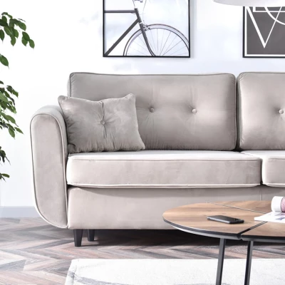 Schlafsofa LALESKA – beige/schwarz