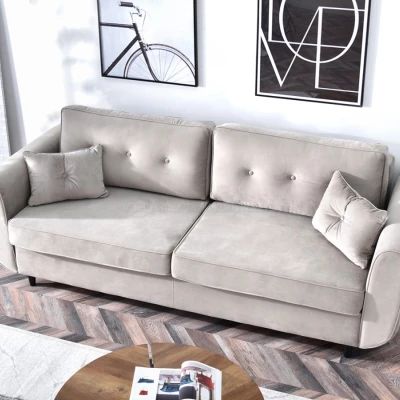 Schlafsofa LALESKA – beige/schwarz