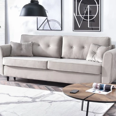 Schlafsofa LALESKA – beige/schwarz